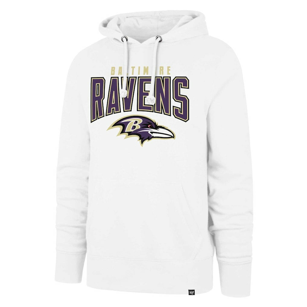 Baltimore Ravens '47 Elements Arch Headline Pullover Hoodie - White Hoodies