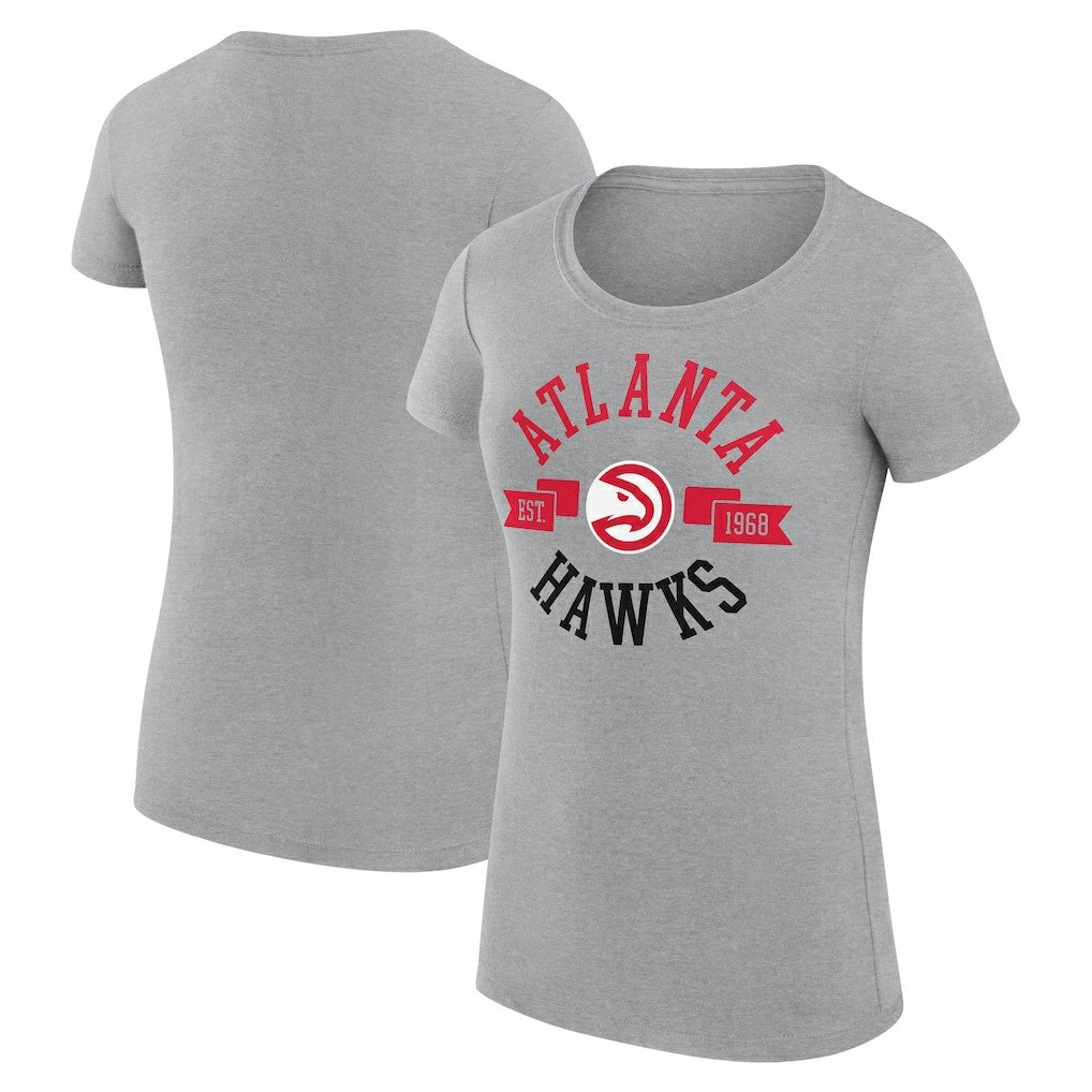 Atlanta Hawks G-III 4Her by Carl Banks Women's Super-Slim Fit Lightweight Large City Logo T-Shirt Heather Gray outlet