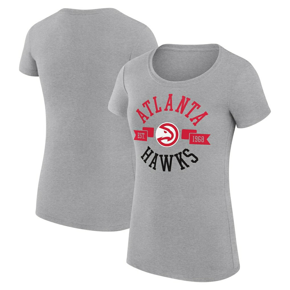 Atlanta Hawks G-III 4Her by Carl Banks Women's Super-Slim Fit Lightweight Large City Logo T-Shirt Heather Gray outlet