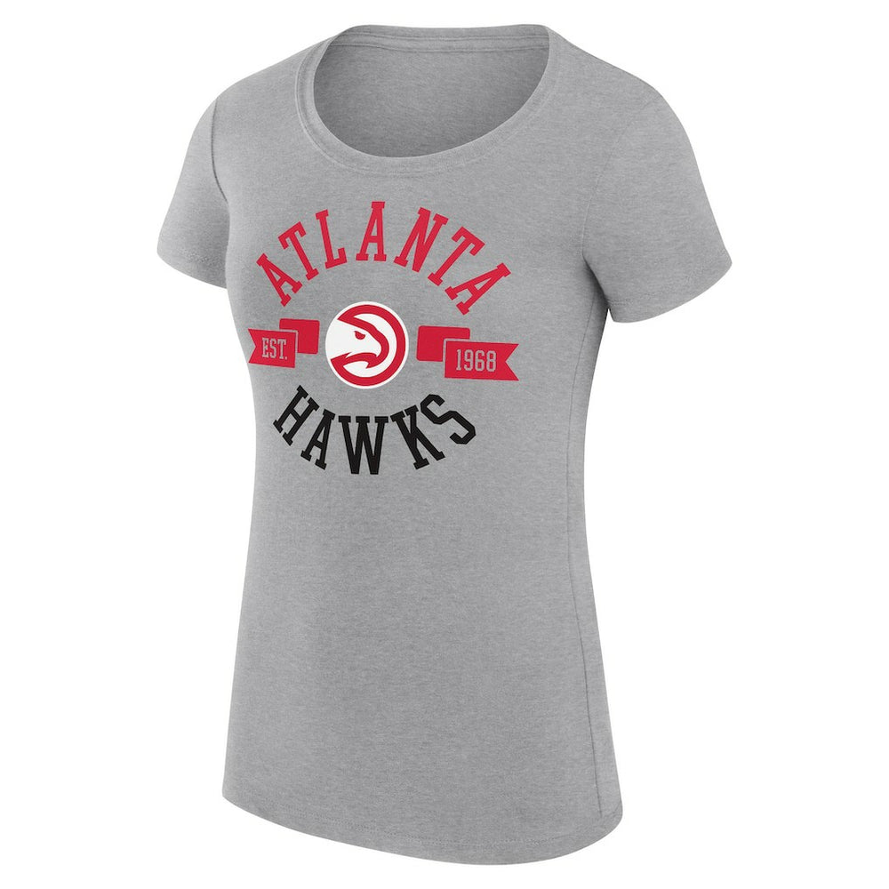 Atlanta Hawks G-III 4Her by Carl Banks Women's Super-Slim Fit Lightweight Large City Logo T-Shirt Heather Gray outlet