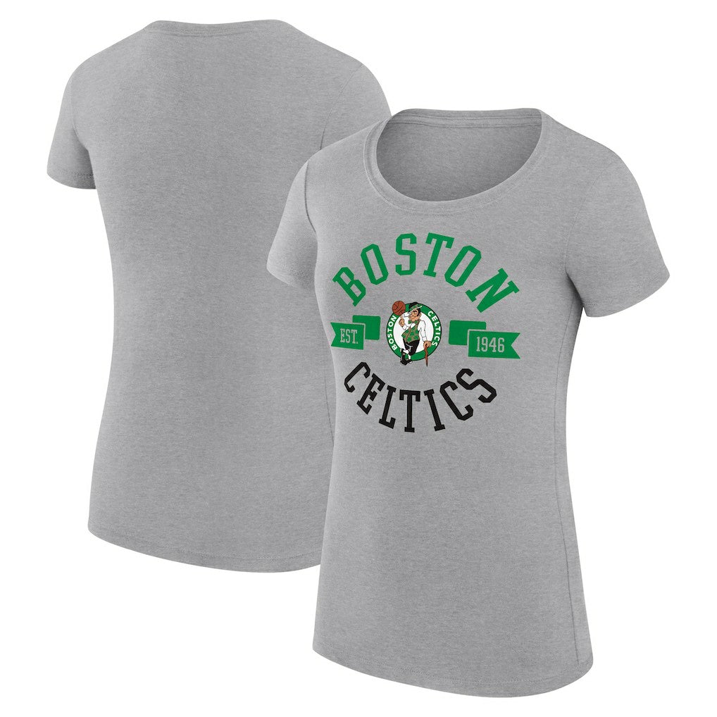 Boston Celtics G-III 4Her by Carl Banks Women's Super-Slim Fit Lightweight Large City Logo T-Shirt Heather Gray outlet