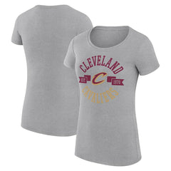 Cleveland Cavaliers G-III 4Her by Carl Banks Women's Super-Slim Fit Lightweight Large City Logo T-Shirt Heather Gray outlet