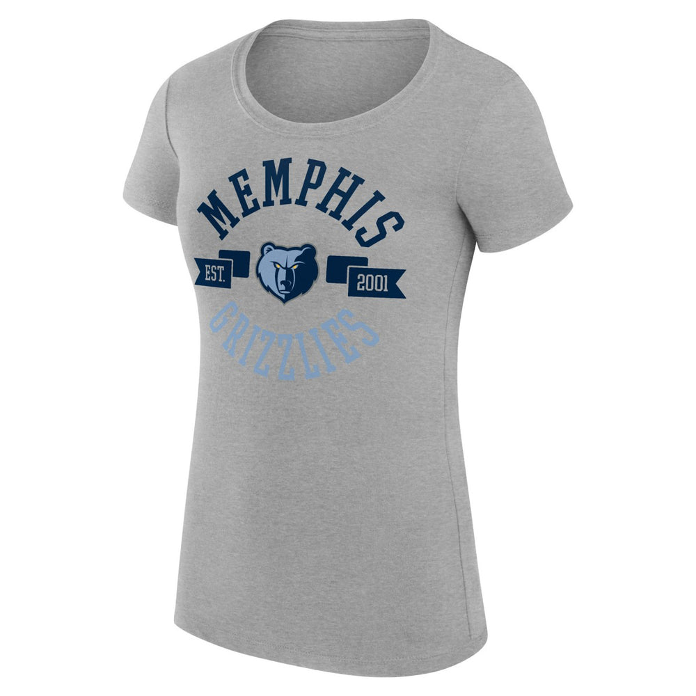 Memphis Grizzlies G-III 4Her by Carl Banks Women's Super-Slim Fit Lightweight Large City Logo T-Shirt Heather Gray
