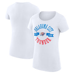 Oklahoma City Thunder G-III 4Her by Carl Banks Women's Super-Slim Fit Lightweight Large City Logo T-Shirt White