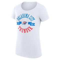 Oklahoma City Thunder G-III 4Her by Carl Banks Women's Super-Slim Fit Lightweight Large City Logo T-Shirt White