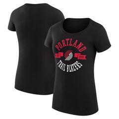 Portland Trail Blazers G-III 4Her by Carl Banks Women's Super-Slim Fit Lightweight Large City Logo T-Shirt Black outlet