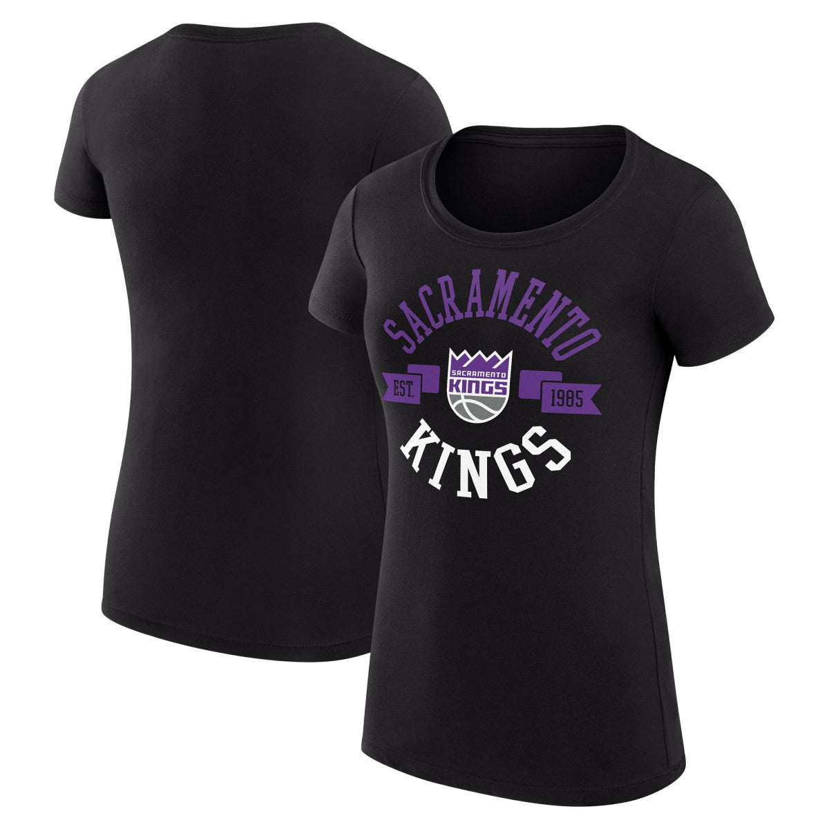 Sacramento Kings G-III 4Her by Carl Banks Women's Super-Slim Fit Lightweight Large City Logo T-Shirt Black