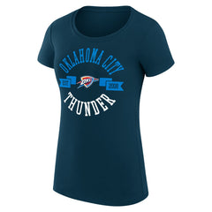 Oklahoma City Thunder G-III 4Her by Carl Banks Women's Super-Slim Fit Lightweight Large City Logo T-Shirt Navy outlet