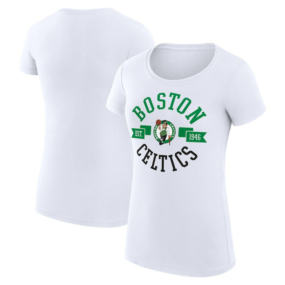 Boston Celtics G-III 4Her by Carl Banks Women's Super-Slim Fit Lightweight Large City Logo T-Shirt White outlet