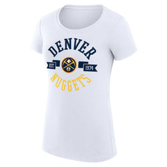 Denver Nuggets G-III 4Her by Carl Banks Women's Super-Slim Fit Lightweight Large City Logo T-Shirt White