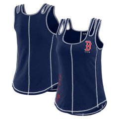 Boston Red Sox WEAR by Erin Andrews Women's Contrast Stitch Tank Top - Navy Tanks
