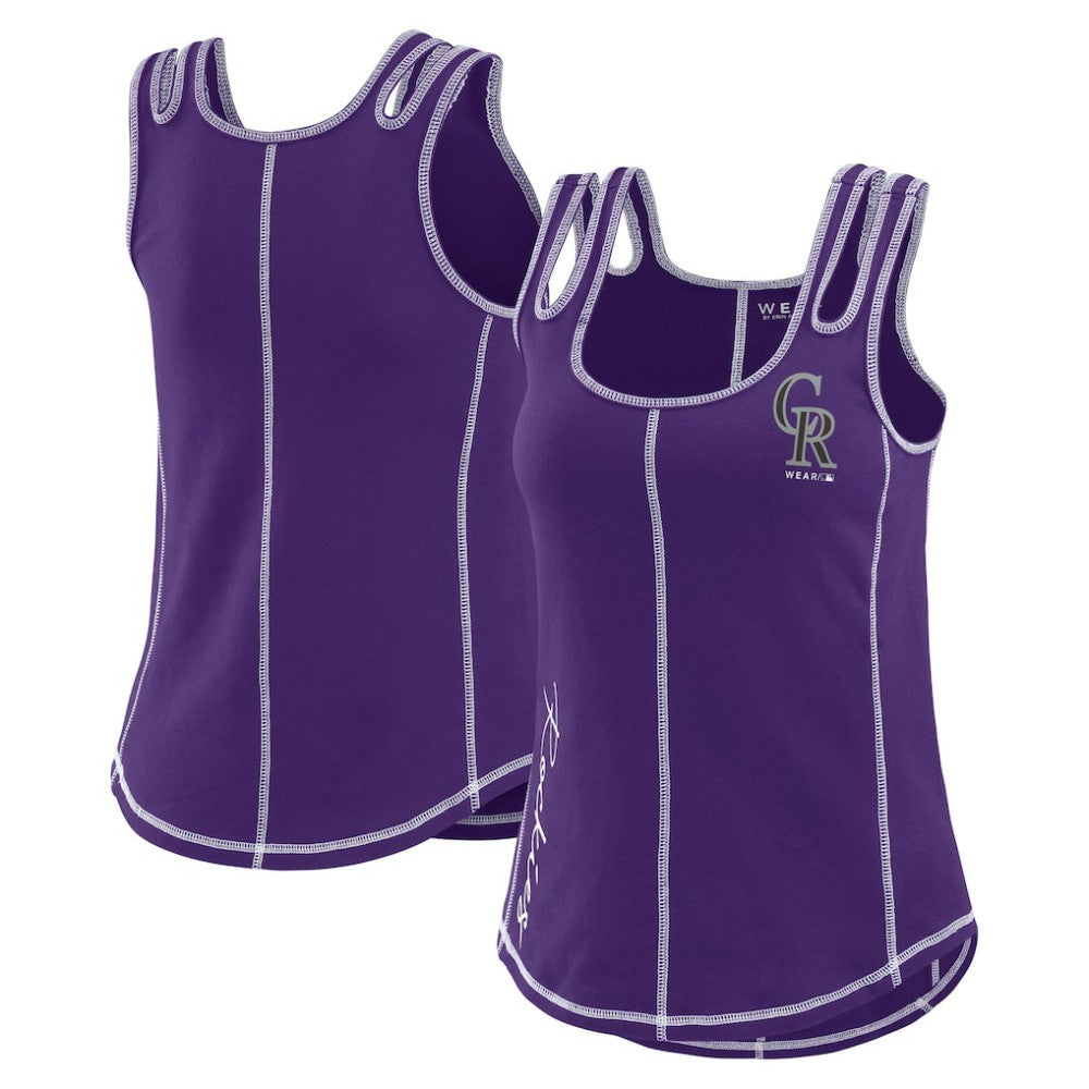 Colorado Rockies WEAR by Erin Andrews Women's Contrast Stitch Tank Top - Purple Tanks