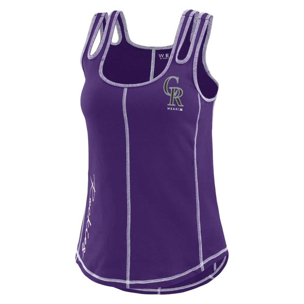 Colorado Rockies WEAR by Erin Andrews Women's Contrast Stitch Tank Top - Purple Tanks