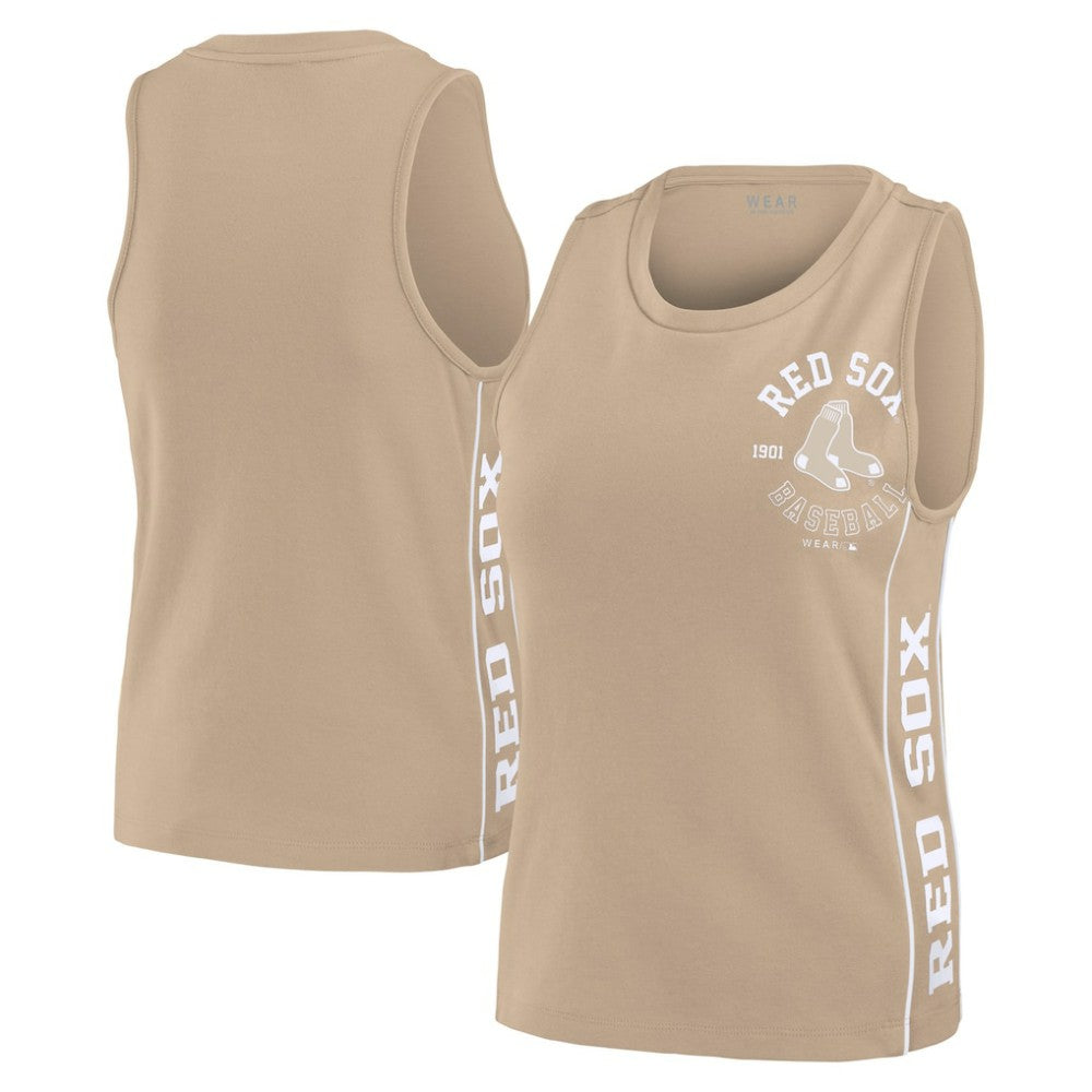Boston Red Sox WEAR by Erin Andrews Women's Tonal Tank Top - Tan Tanks