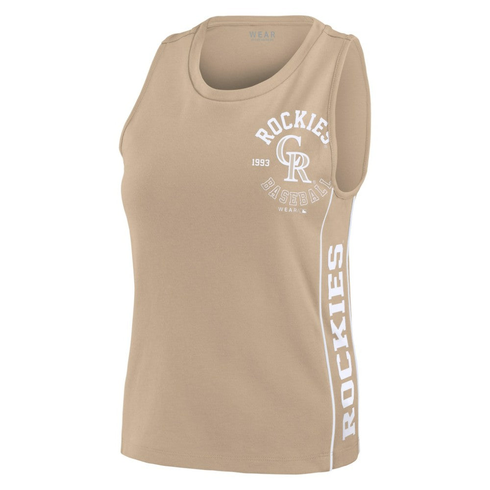 Colorado Rockies WEAR by Erin Andrews Women's Tonal Tank Top - Tan Tanks