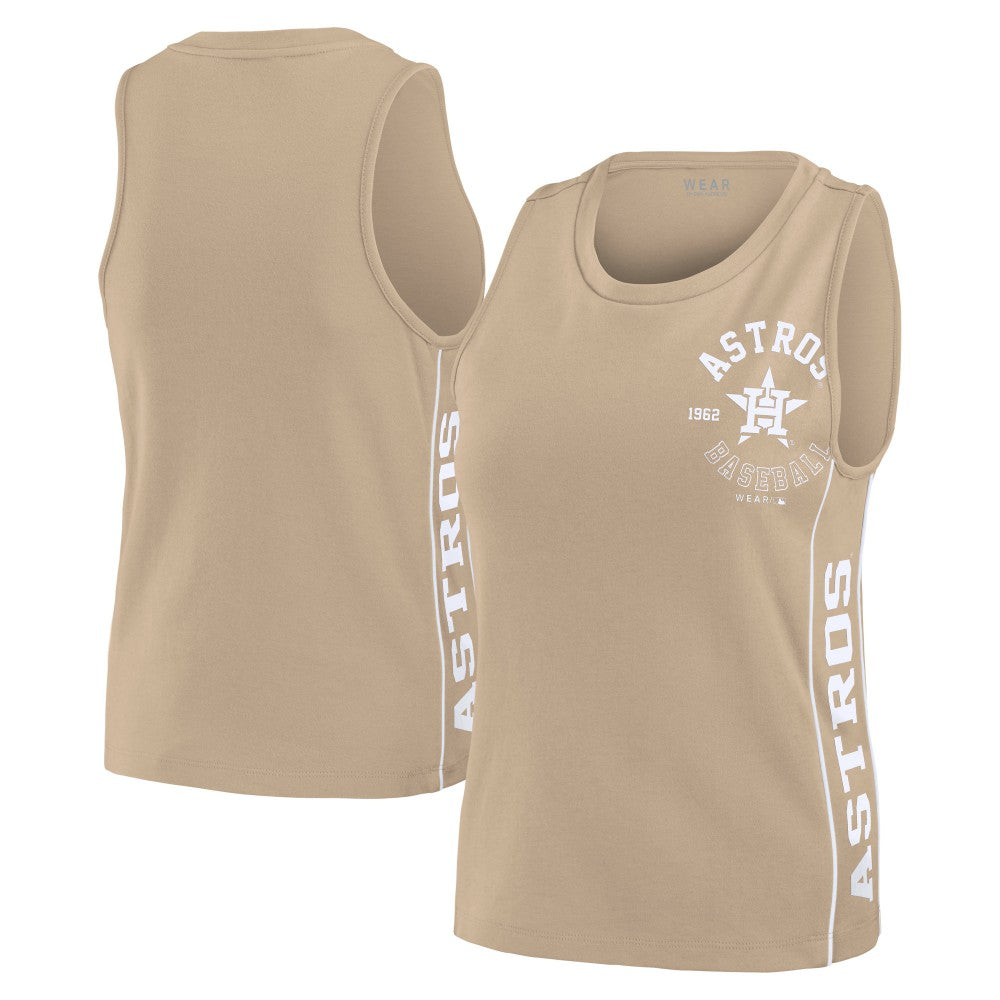 Houston Astros WEAR by Erin Andrews Women's Tonal Tank Top - Tan Tanks