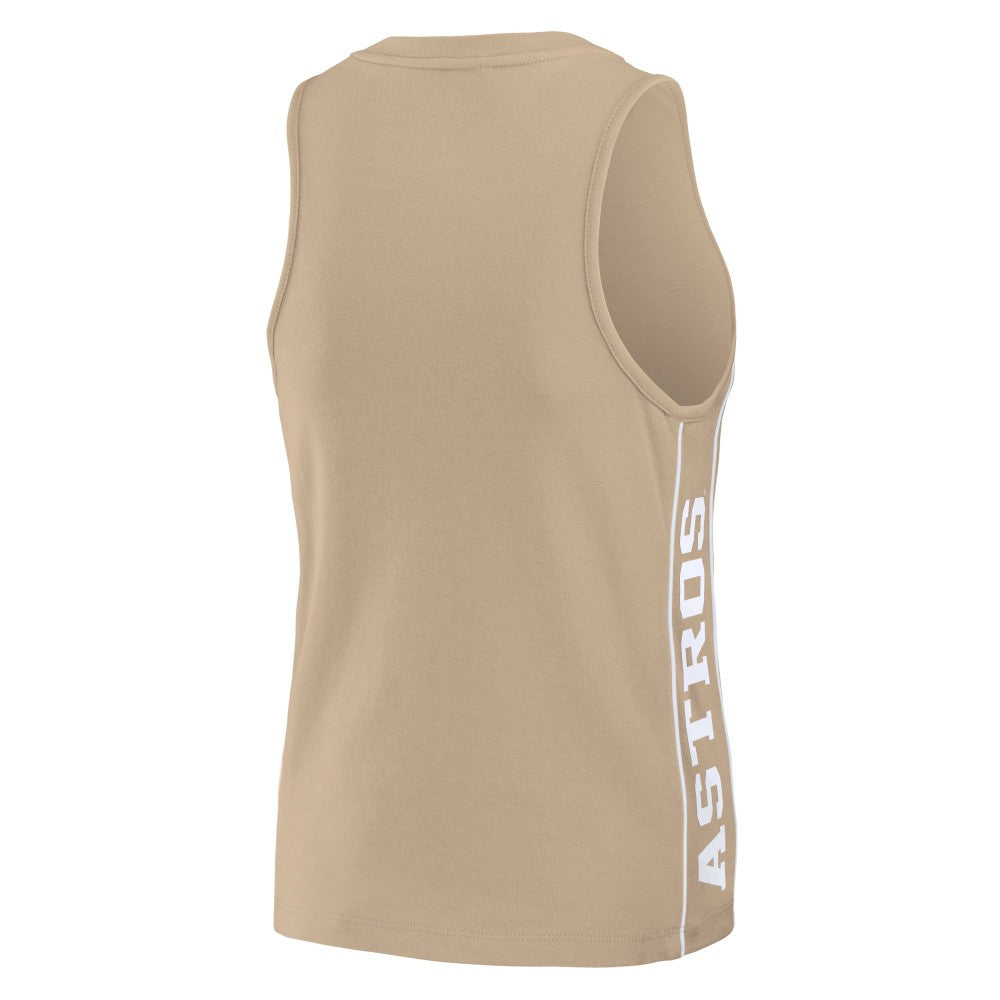 Houston Astros WEAR by Erin Andrews Women's Tonal Tank Top - Tan Tanks