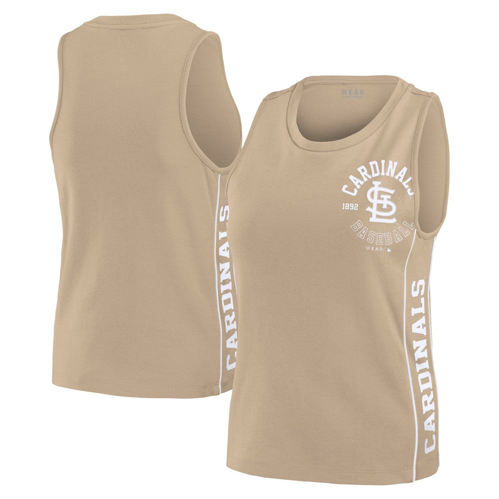 St. Louis Cardinals WEAR by Erin Andrews Women's Tonal Tank Top - Tan Tanks