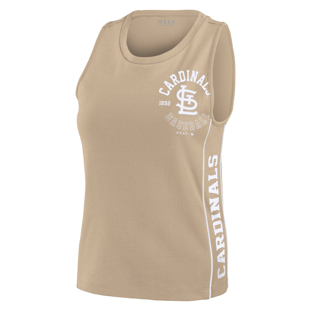 St. Louis Cardinals WEAR by Erin Andrews Women's Tonal Tank Top - Tan Tanks