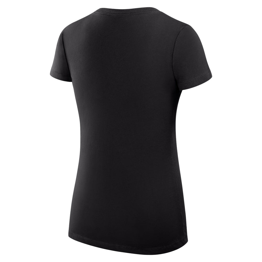 Milwaukee Bucks G-III 4Her by Carl Banks Women's Super-Slim Fit Lightweight Large City Logo V-Neck T-Shirt Black