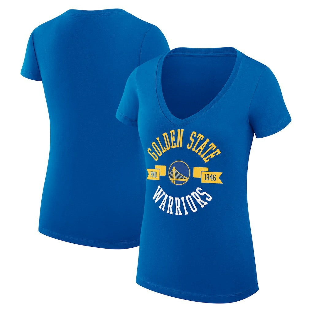 Golden State Warriors G-III 4Her by Carl Banks Women's Super-Slim Fit Lightweight Large City Logo V-Neck T-Shirt Royal outlet