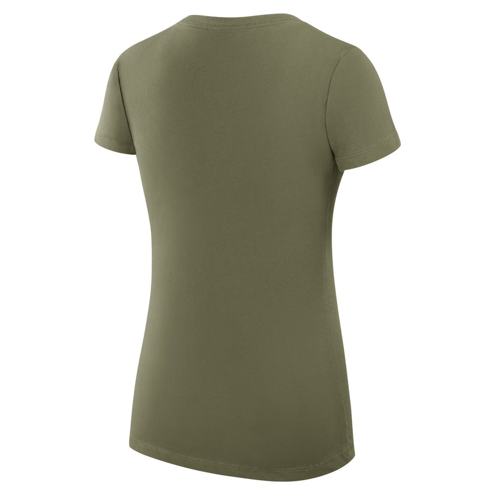 Milwaukee Bucks G-III 4Her by Carl Banks Women's Super-Slim Fit Lightweight Large City Logo V-Neck T-Shirt Olive outlet