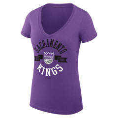 Sacramento Kings G-III 4Her by Carl Banks Women's Super-Slim Fit Lightweight Large City Logo V-Neck T-Shirt Purple outlet
