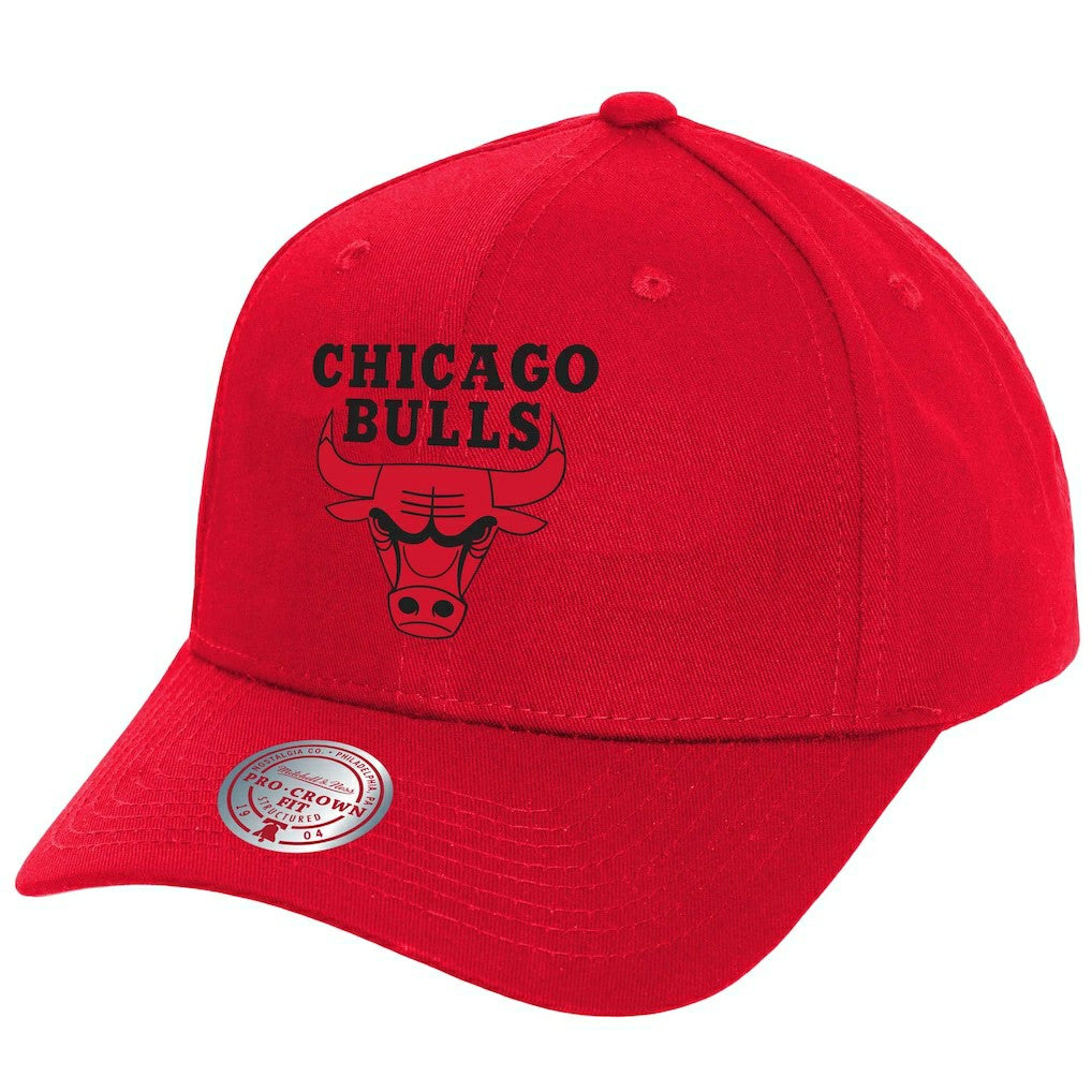Chicago Bulls Fire Red Pro Crown Snapback Hat Red - Mitchell & Ness