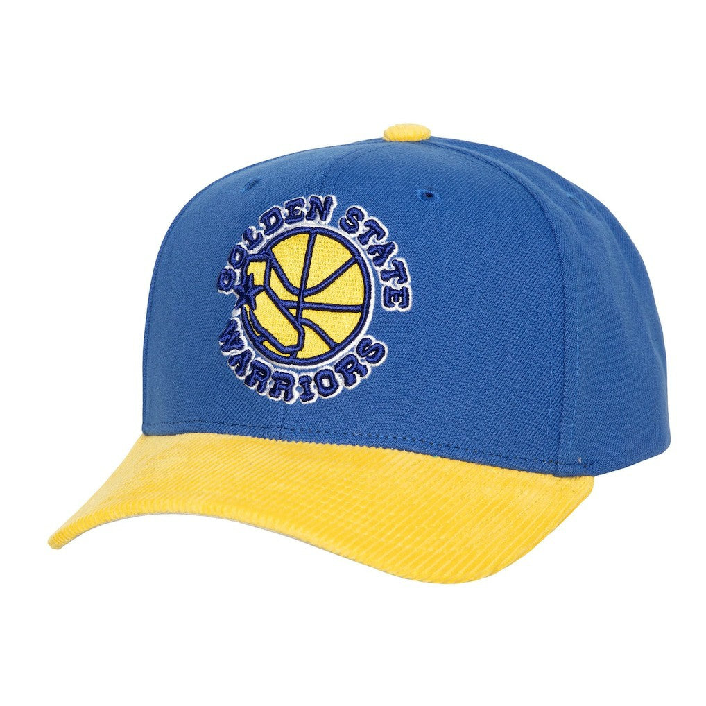 Golden State Warriors Corduroy Pro Crown Adjustable Hat Royal - Mitchell & Ness