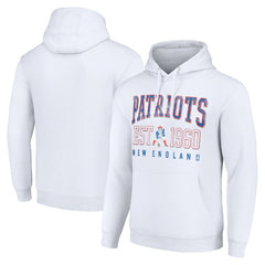 New England Patriots Starter Unisex Throwback Logo Pullover Hoodie - White Hoodies