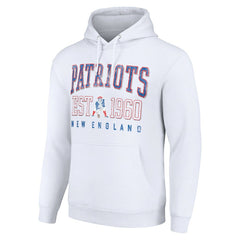 New England Patriots Starter Unisex Throwback Logo Pullover Hoodie - White Hoodies