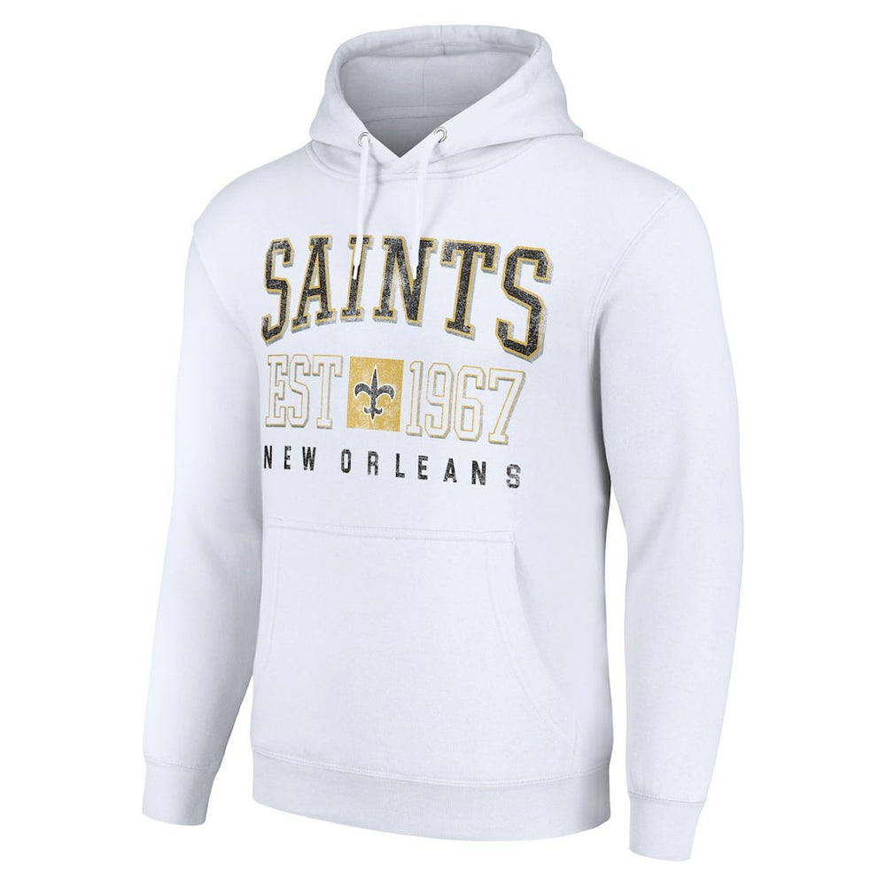 New Orleans Saints Starter Unisex Throwback Logo Pullover Hoodie - White Hoodies