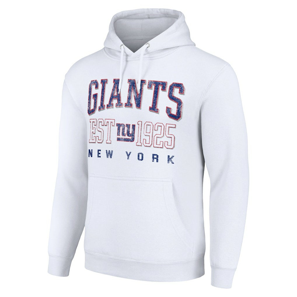 New York Giants Starter Unisex Throwback Logo Pullover Hoodie - White Hoodies