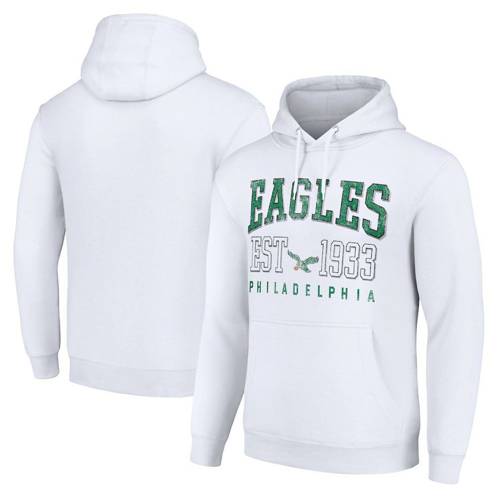 Philadelphia Eagles Starter Unisex Throwback Logo Pullover Hoodie - White Hoodies