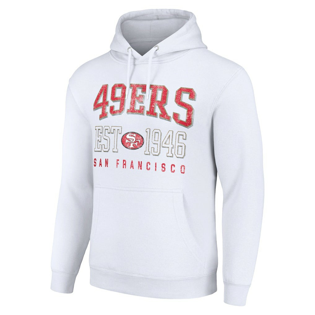 San Francisco 49ers Starter Unisex Throwback Logo Pullover Hoodie - White Hoodies