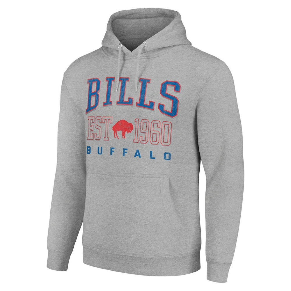 Buffalo Bills Starter Unisex Throwback Logo Pullover Hoodie - Heather Gray Hoodies
