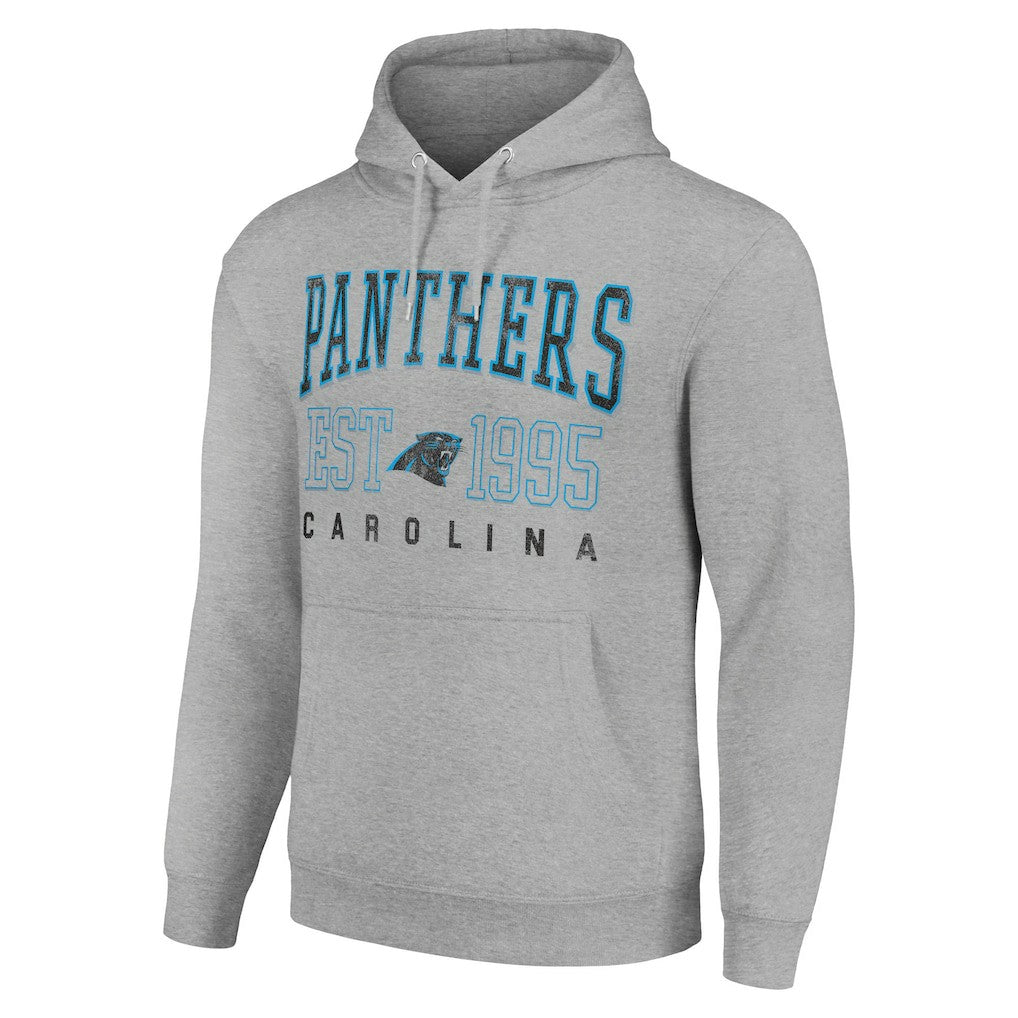 Carolina Panthers Starter Unisex Throwback Logo Pullover Hoodie - Heather Gray Hoodies