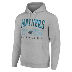 Carolina Panthers Starter Unisex Throwback Logo Pullover Hoodie - Heather Gray Hoodies
