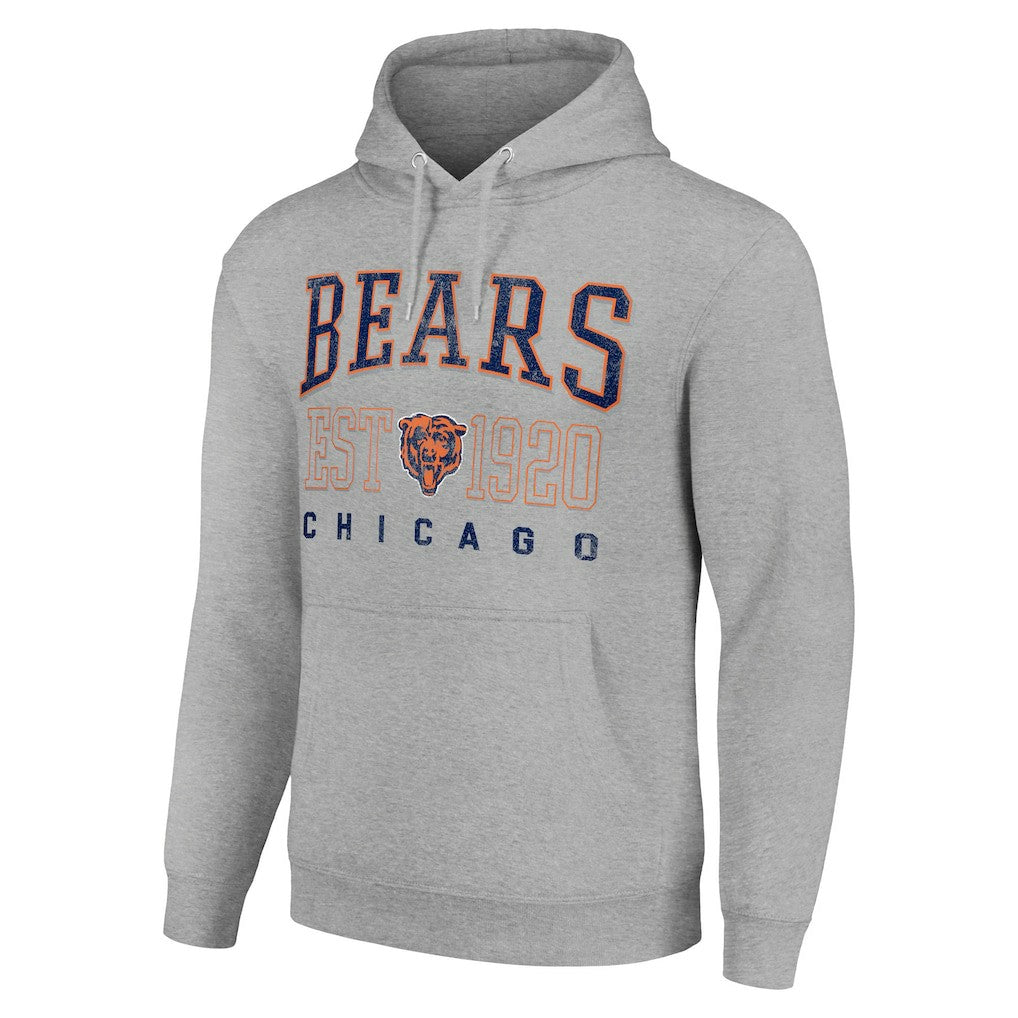 Chicago Bears Starter Unisex Throwback Logo Pullover Hoodie - Heather Gray Hoodies