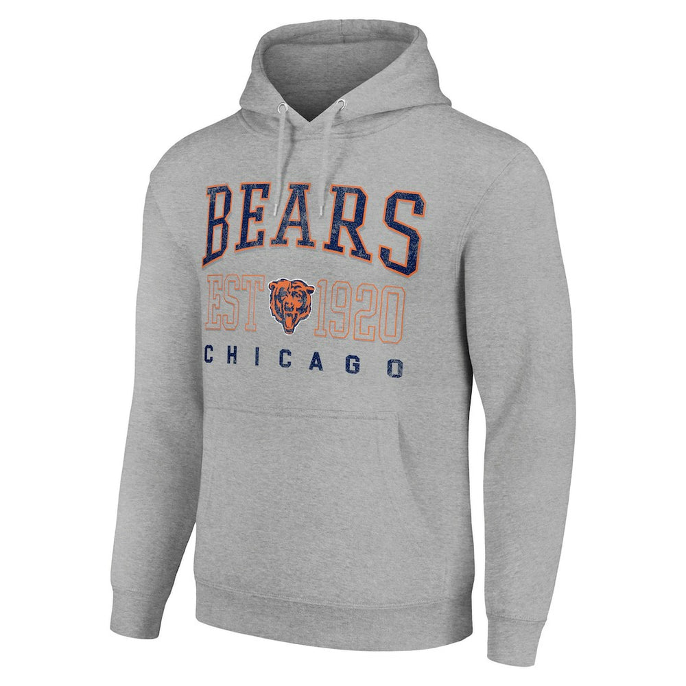 Chicago Bears Starter Unisex Throwback Logo Pullover Hoodie - Heather Gray Hoodies