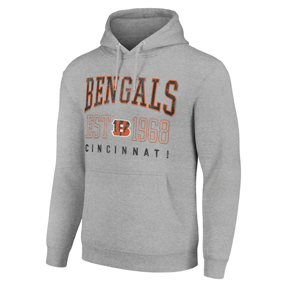 Cincinnati Bengals Starter Unisex Throwback Logo Pullover Hoodie - Heather Gray Hoodies