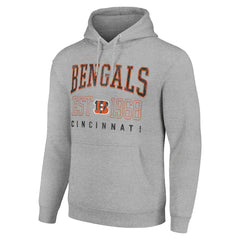 Cincinnati Bengals Starter Unisex Throwback Logo Pullover Hoodie - Heather Gray Hoodies