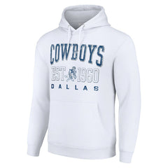 Dallas Cowboys Starter Unisex Throwback Logo Pullover Hoodie - White Hoodies