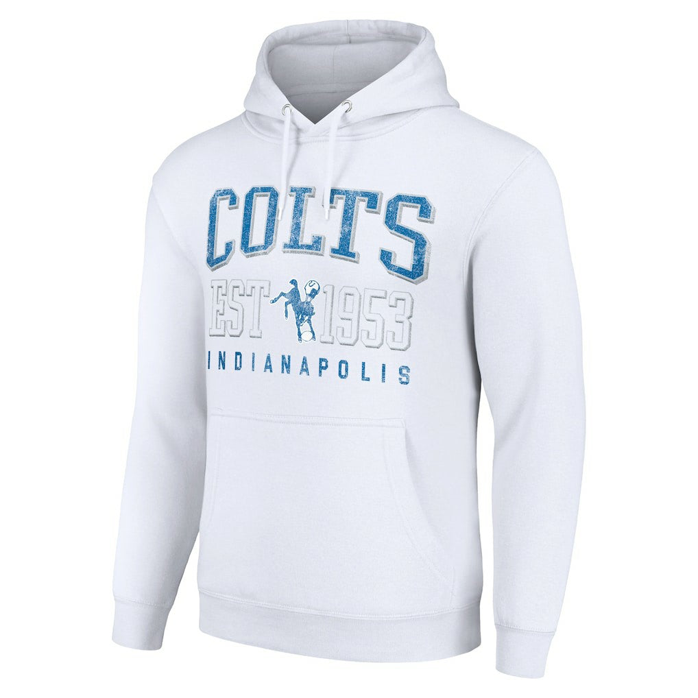 Indianapolis Colts Starter Unisex Throwback Logo Pullover Hoodie - White Hoodies