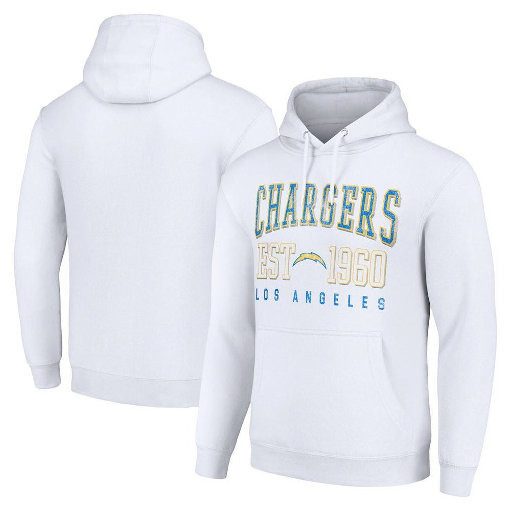 Los Angeles Chargers Starter Unisex Throwback Logo Pullover Hoodie - White Hoodies