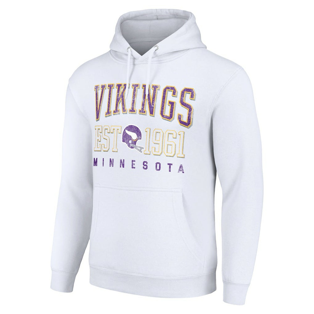 Minnesota Vikings Starter Unisex Throwback Logo Pullover Hoodie - White Hoodies