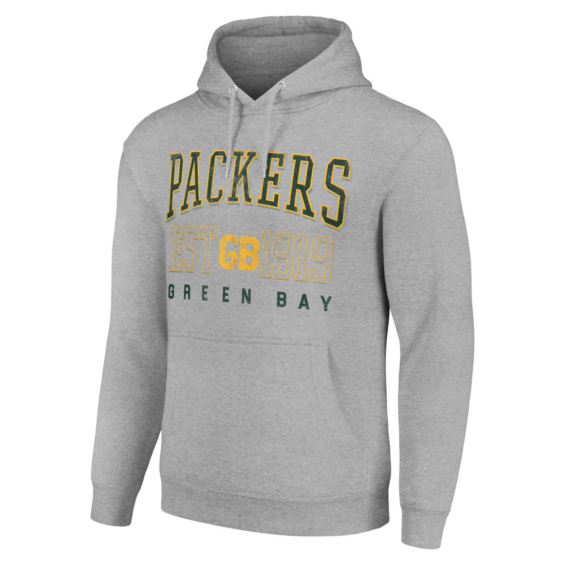 Green Bay Packers Starter Unisex Throwback Logo Pullover Hoodie - Heather Gray Hoodies
