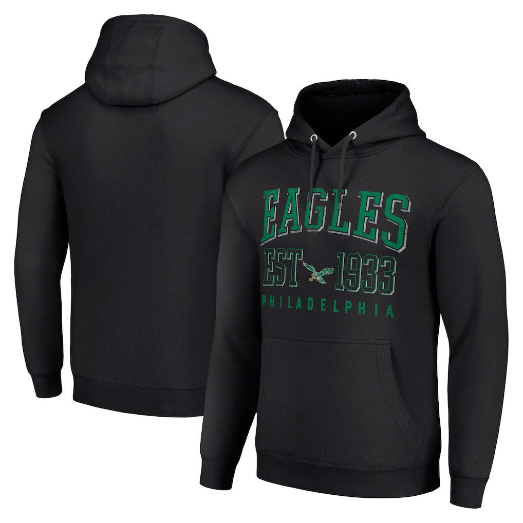 Philadelphia Eagles Starter Unisex Throwback Logo Pullover Hoodie - Black Hoodies