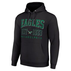 Philadelphia Eagles Starter Unisex Throwback Logo Pullover Hoodie - Black Hoodies