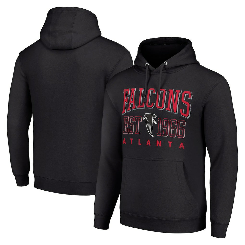 Atlanta Falcons Starter Unisex Throwback Logo Pullover Hoodie - Black Hoodies
